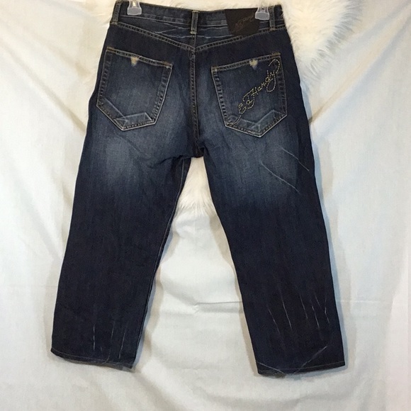 Christian Audigier Other - Ed Hardy by Christian Audigier, Capri Jeans, Buttonfly, Distressed, 33/32